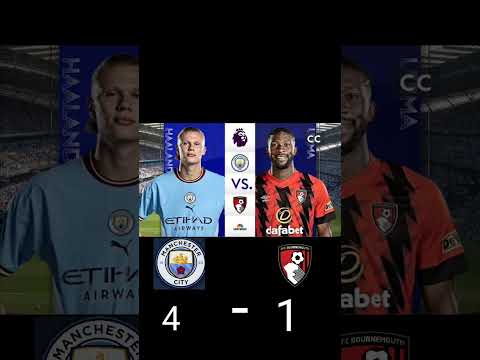 Man City vs A.F.C. Bournemouth Match Score. English Premier League. – camisetasvideo.es