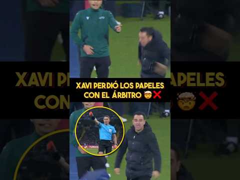 La reacción de Xavi tras ser expulsado ante el PSG 🤯💥#futbol #xavi #fcbarcelona #psg #ucl